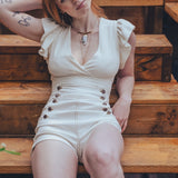 Pantalones cortos marineros Sally - Blanco