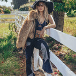 soul sister since 1969 - soulful hippie patchwork denim hat - 70's retro style