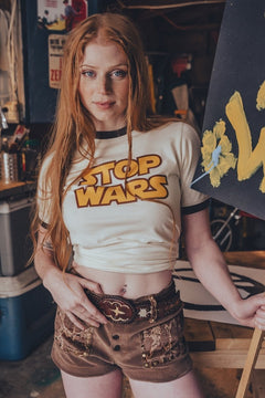 Stop Wars - Camiseta estilo vintage - Paz, amor y revolución