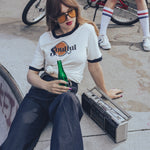 Soulful ringer t shirt - white with navy trim - Soul Sister since 1969