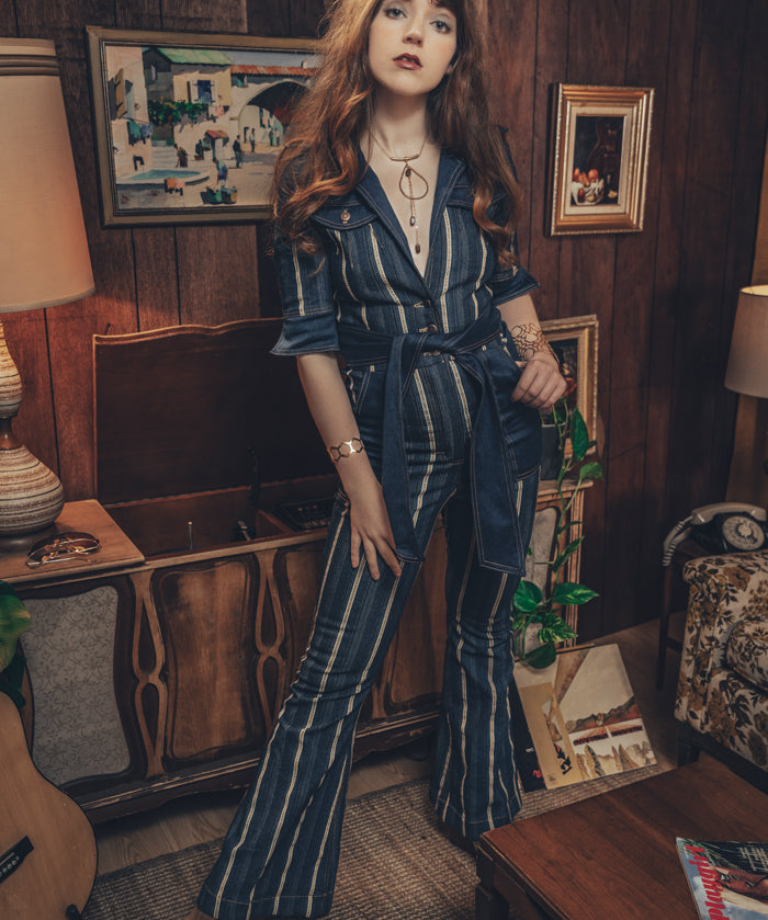 Striped Diva Jumpsuit Retro Onesie Soul Sister since 1969