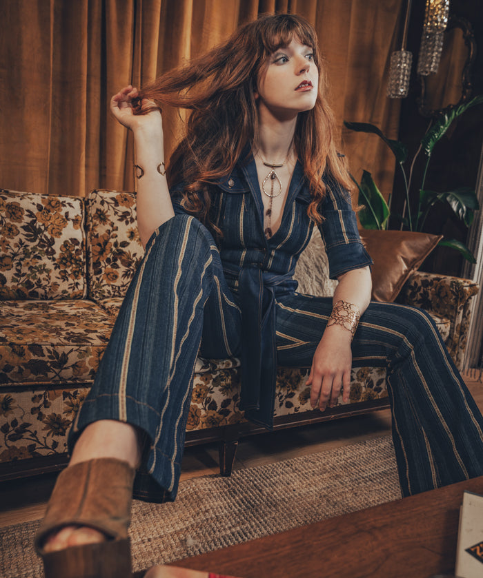 Striped Diva Jumpsuit Retro Onesie Soul Sister since 1969