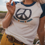 Peace Love & Soul Graphic 2 Tone T Shirt