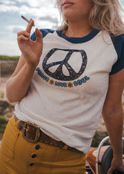 Peace Love & Soul Graphic 2 Tone T Shirt