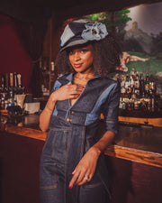 Hathaway denim patchwork Hat by Soul Sister since 1969