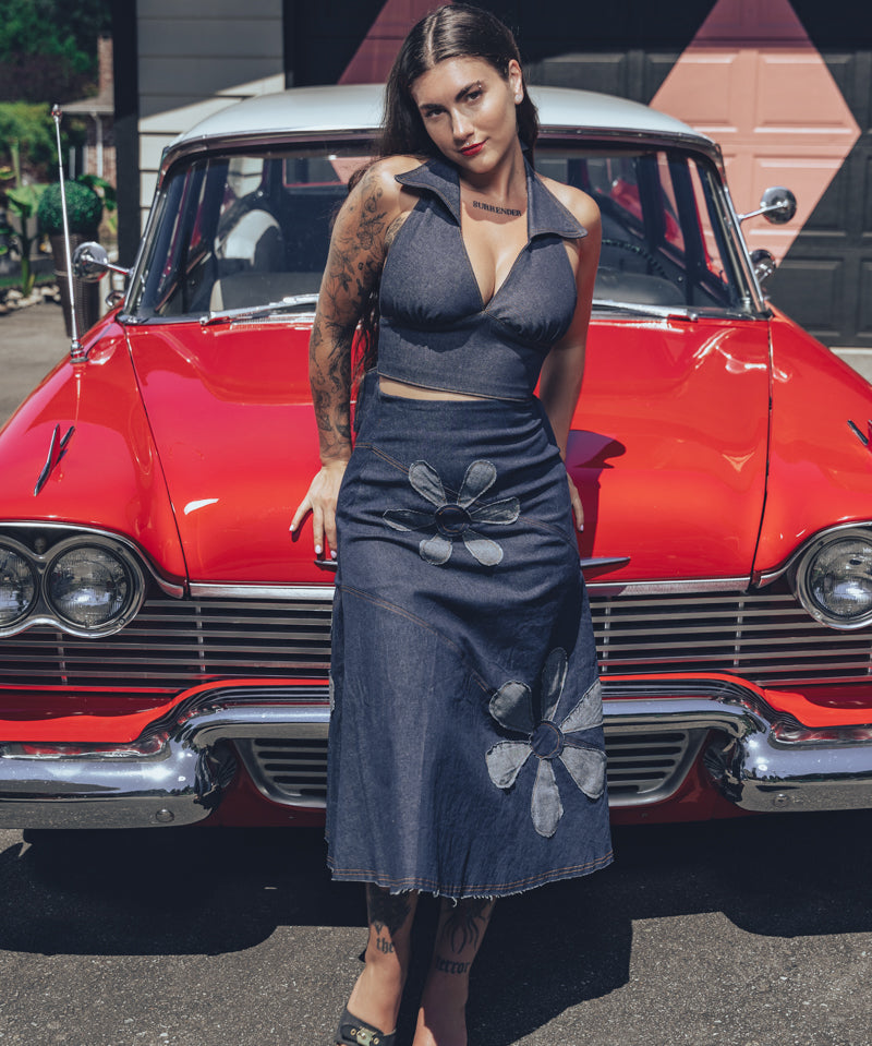 Holly Halter top - Denim- Soul Sister since 1969