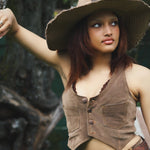 Janice vegan faux suede waistcoat - Brown