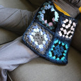 One of a kind Granny square bag - blue/ white - Carol Meyer crochet originals
