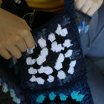 One of a kind Granny square bag - blue/ white - Carol Meyer crochet originals