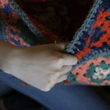 One of a kind Granny Square bag - Carol Meyer Crochet Originals - Orange & Grey