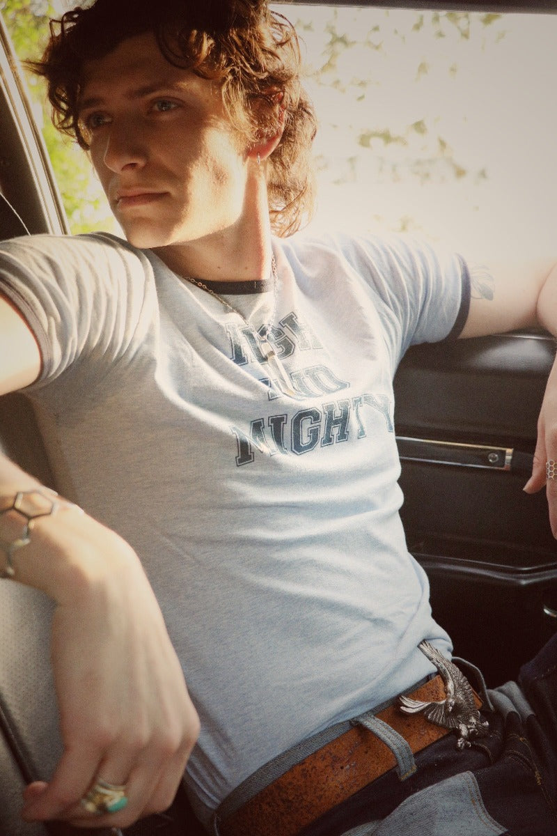 High & Mighty t shirt - Blue - Soul Sister since 1969