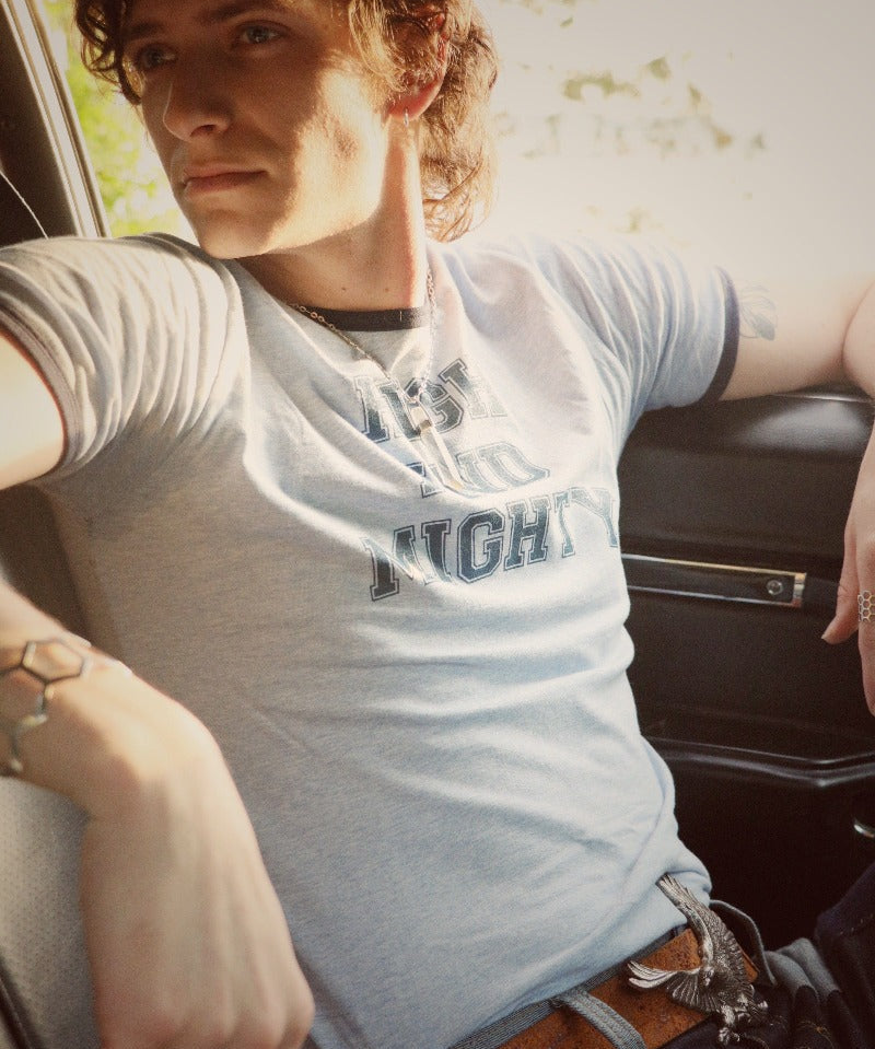 High & Mighty t shirt - Blue - Soul Sister since 1969