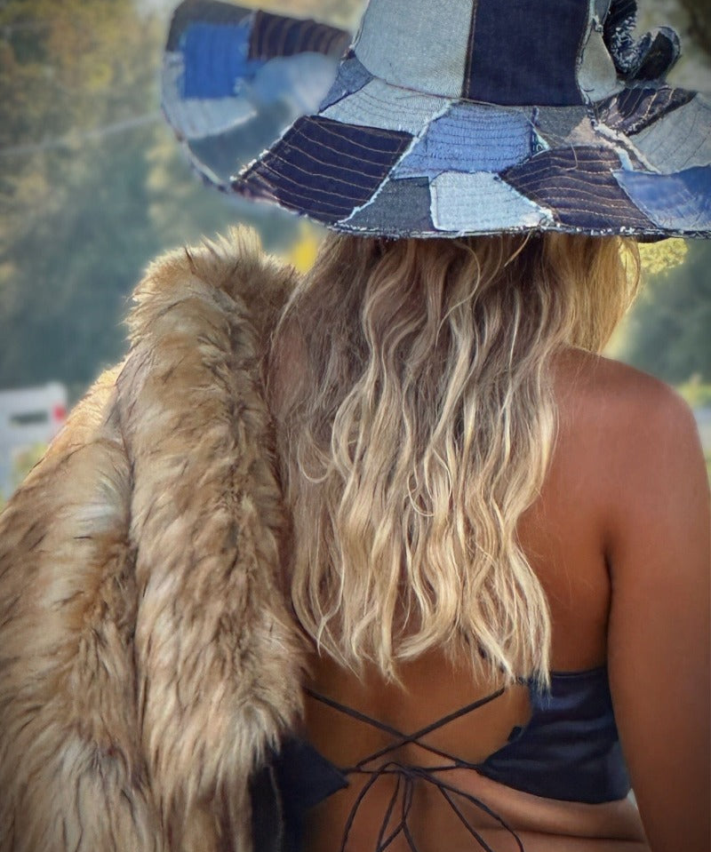 Soulful Hippie Denim Patchwork hat - Soul Sister since 1969