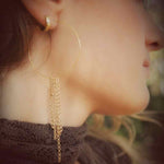 Endless Hoop Earrings - 18KT gold chain