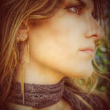 Endless Hoop Earrings - 18KT gold chain