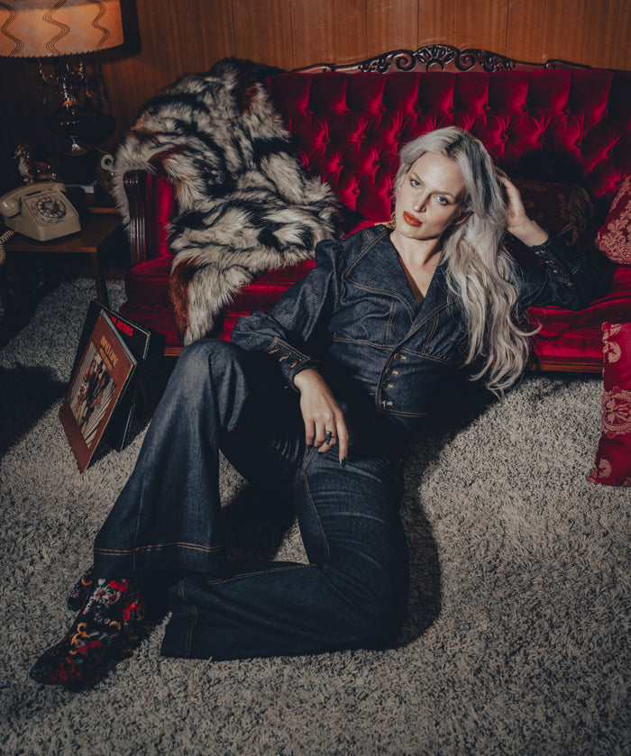 Jackie jumpsuit - Black Denim - Soul Sister since 1969