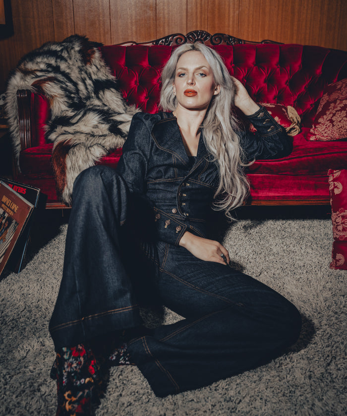 Jackie jumpsuit - Black Denim - Soul Sister since 1969