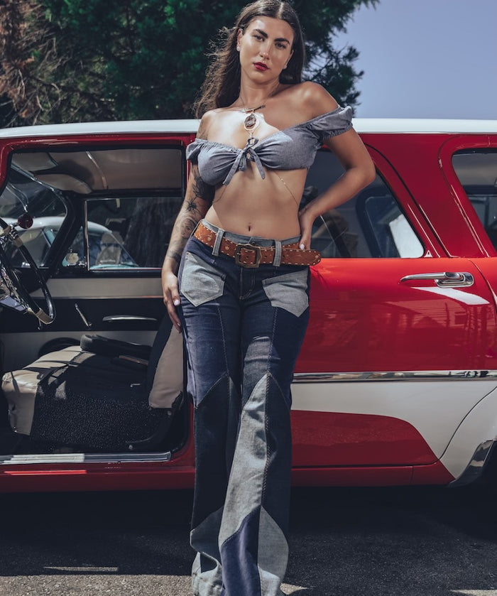 Janice Denim and corduroy Bell bottom jeans - Soul Sister since 1969