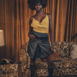 Jeanie Skirt - Denim Pinstripe - Soul Sister since 1969