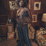 Farrah Waistcoat - Denim & faux suede - soul sister since 1969