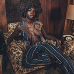 Farrah Waistcoat - Denim & faux suede - soul sister since 1969