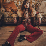 Maddie Cropped tie front blouse - Merlot - Soul Sister since 1969