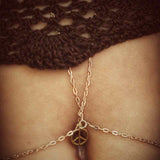 Tree Hugger Orb - Jasper 18kt body chain necklace