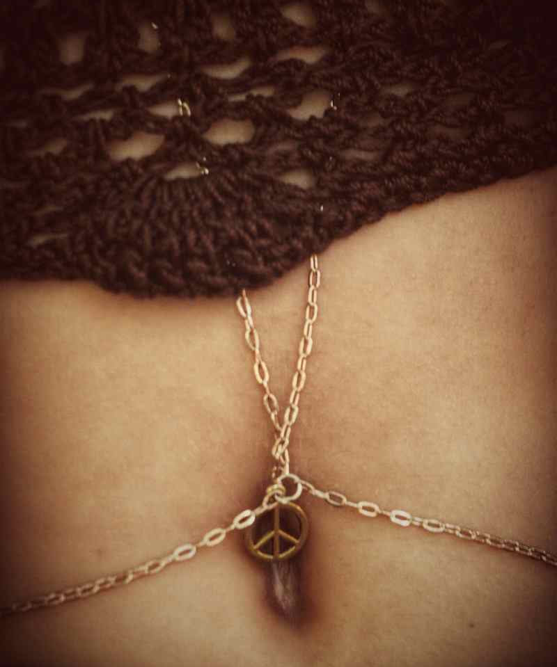 Tree Hugger Orb - Jasper 18kt body chain necklace