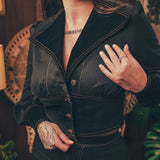 Soul Sister since '69 - Farrah Cropped Jacket  - Black
