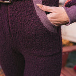 close up of a person wearing a warm snuggly onesie