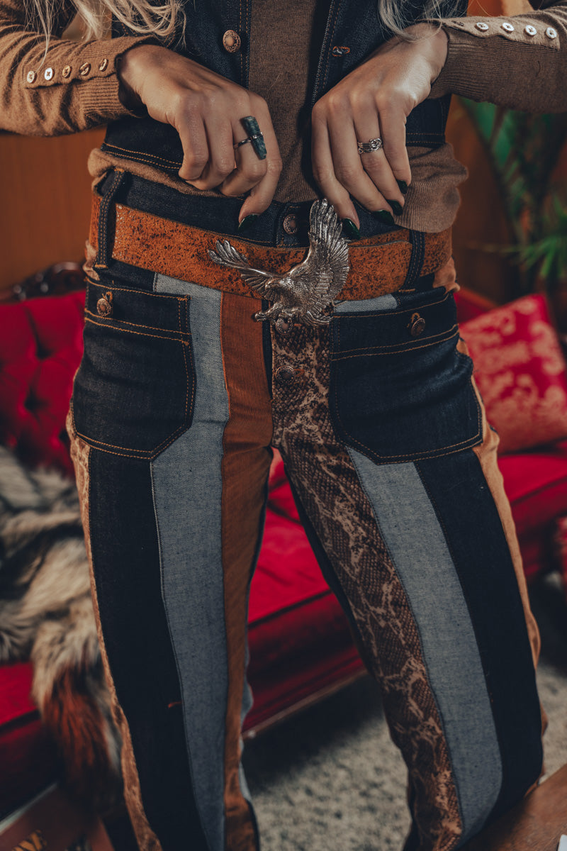 Funky 70s inspired bell bottom jeans made in Vancouver Canada by Soul Sister since 1969