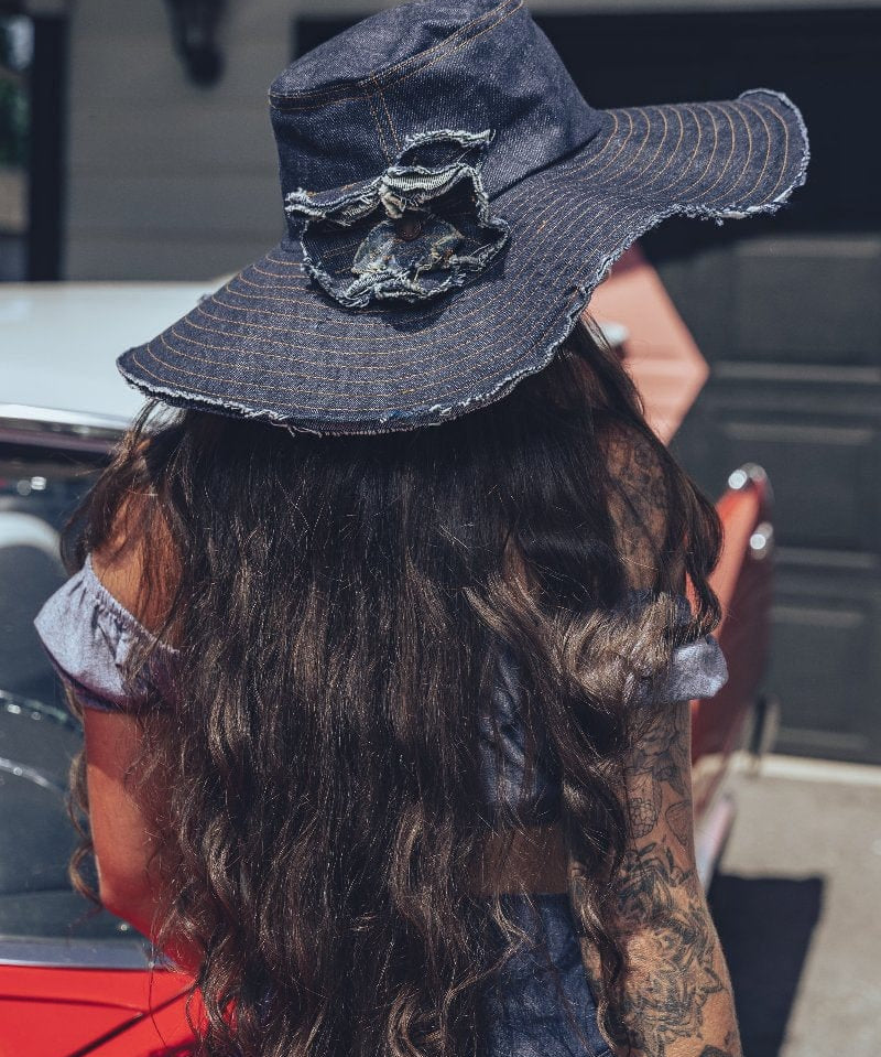 Soulful Hippie sun hat Navy denim - Soul Sister since 1969