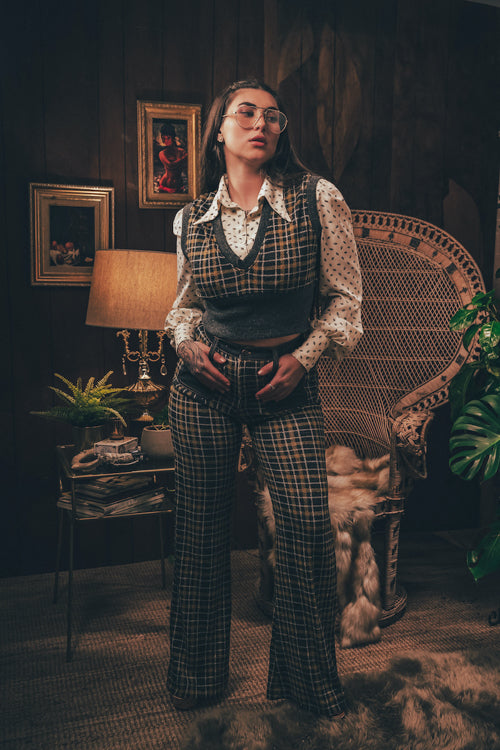 Soul Sister since 1969 - Viola Plaid vest