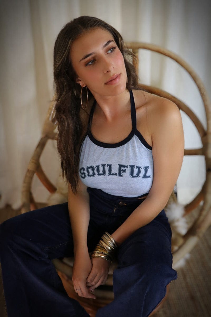 Soulful Halter top - blue]- Soul Sister since 1969