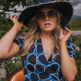 Midnight Mosaic Wrap Mini Dress
