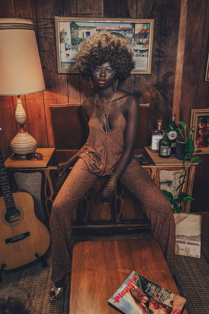 Grace Halter neck top - copper glitter - Soul Sister since 1969