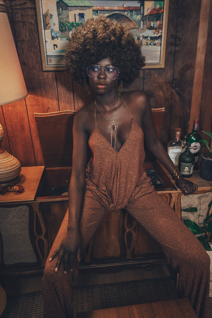Grace Halter neck top - copper glitter - Soul Sister since 1969