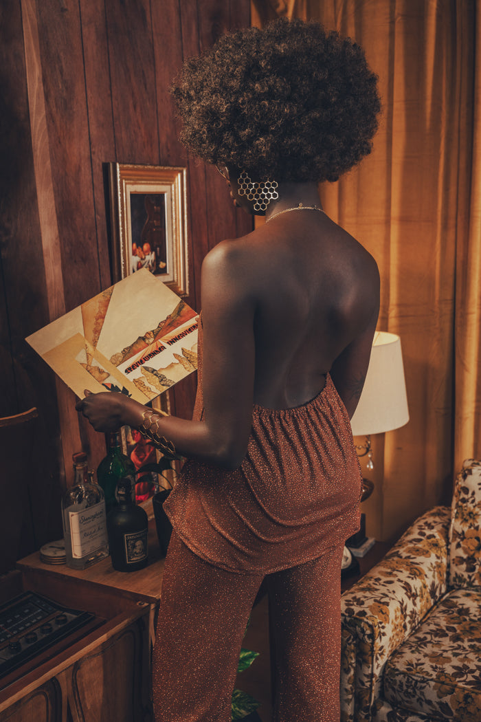 Grace Halter neck top - copper glitter - Soul Sister since 1969