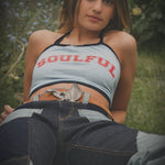 Soulful Halter Top - Blue/Navy/Red