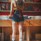 Soul Sister since 1969 - High waisted Sailor shorts - Indigo Corduroy
