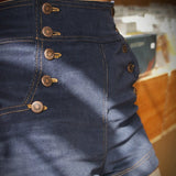 Soul Sister since 1969 - High waisted Sailor shorts - Indigo Corduroy